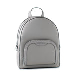 Michael Kors - Structured Pebbled Leather Backpack with Logo Plaque - Grey Michael Kors