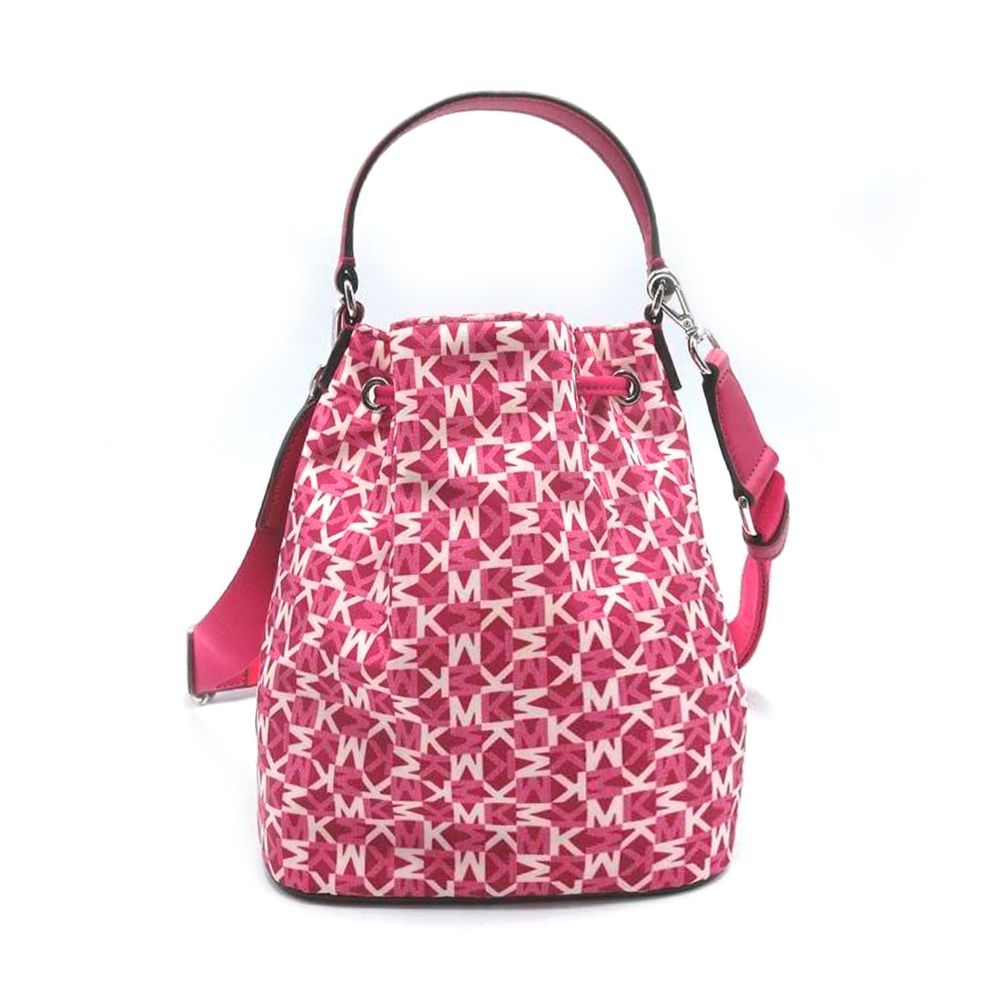 Michael Kors - Iconic Monogram Nylon Bucket Bag With Drawstring - Pink Michael Kors