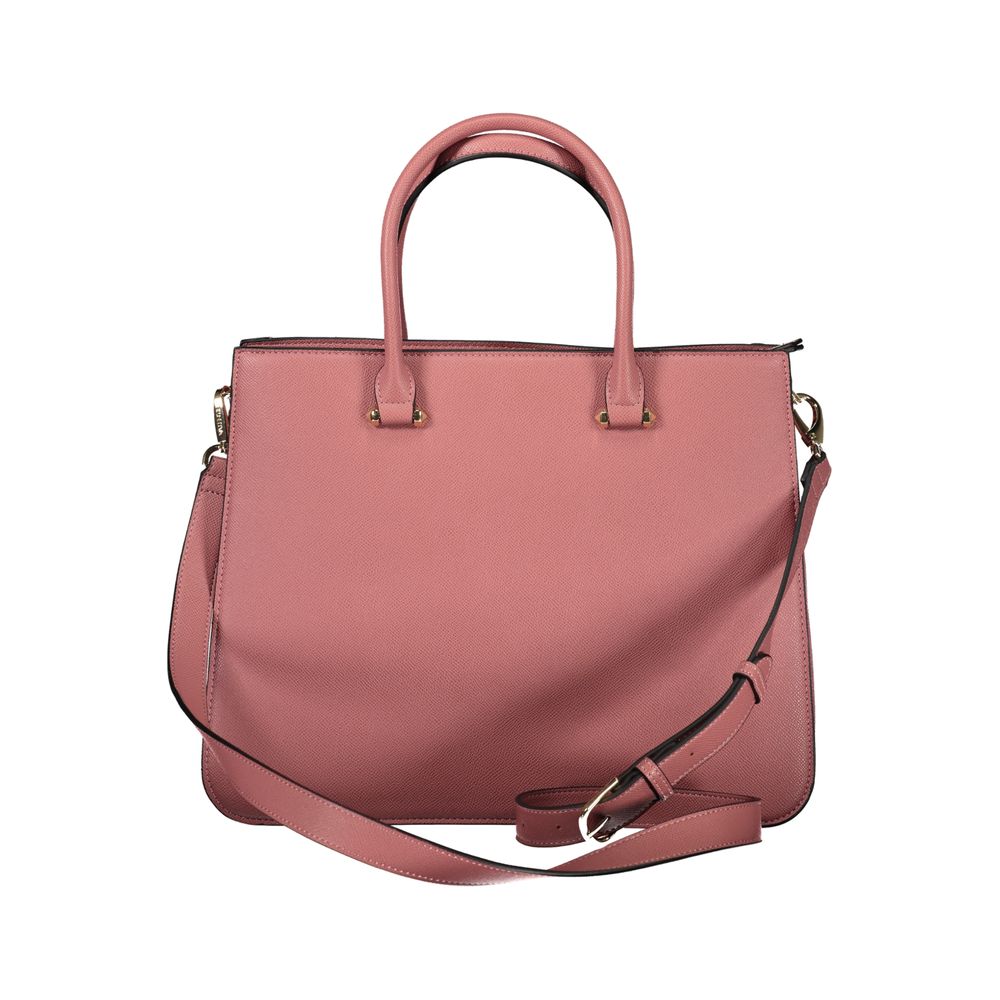Valentino - Structured Textured PU Leather Top Handle Handbag - Pink Mario Valentino