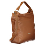 Valentino - Textured PU Leather Hobo Shoulder Bag - Brown Mario Valentino