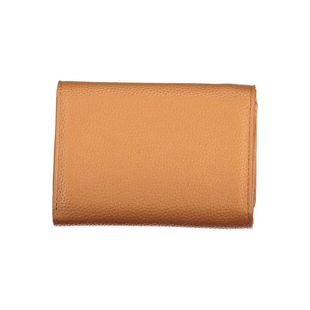 Valentino - Polished Textured Compact Flap Wallet - Brown Mario Valentino