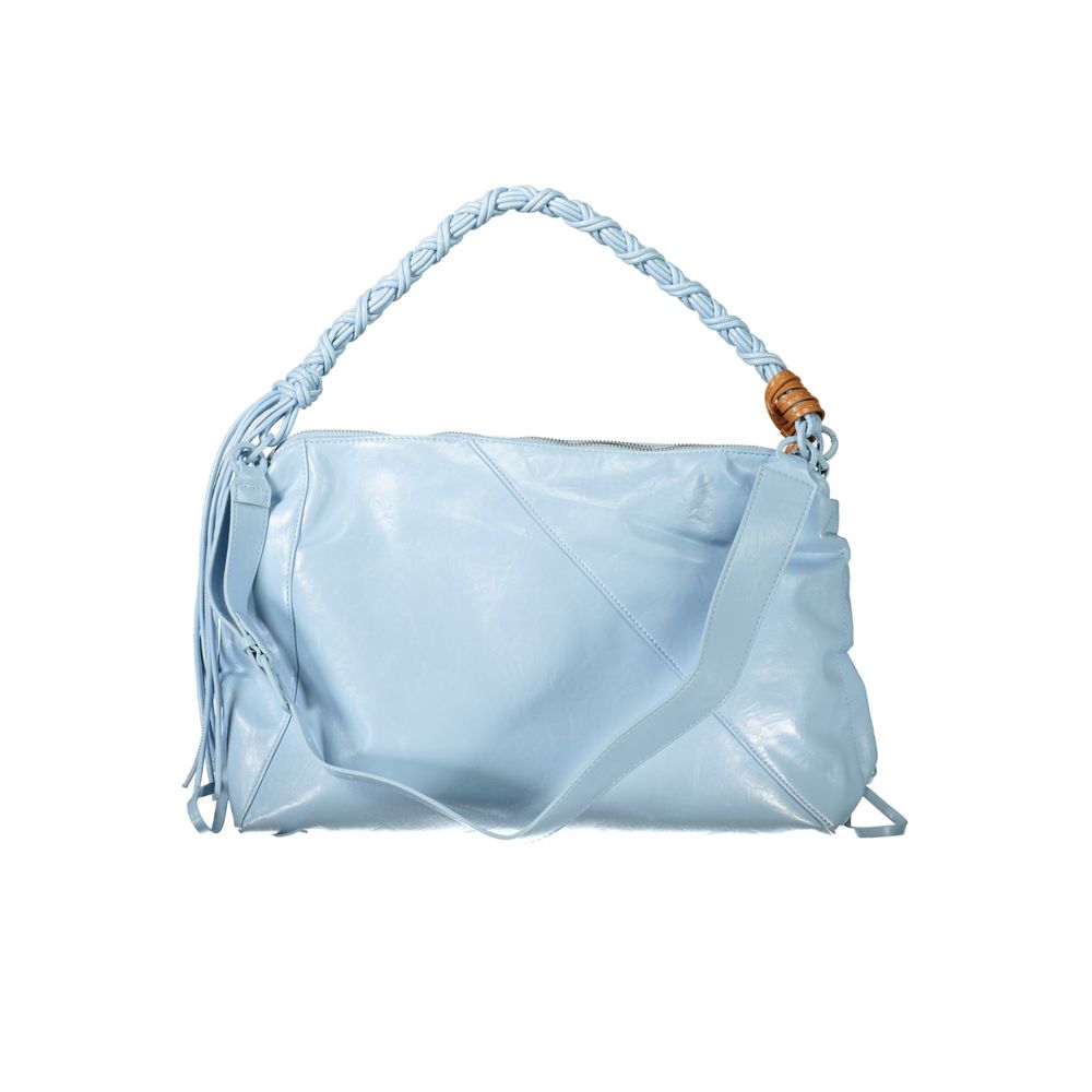 Desigual - Vibrant Braided Handle Glossy Shoulder Bag - Light Blue Desigual