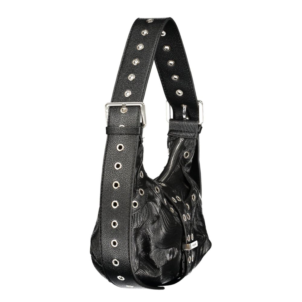 Desigual - Edgy Textured Eyelet Detail Shoulder Bag - Black Desigual