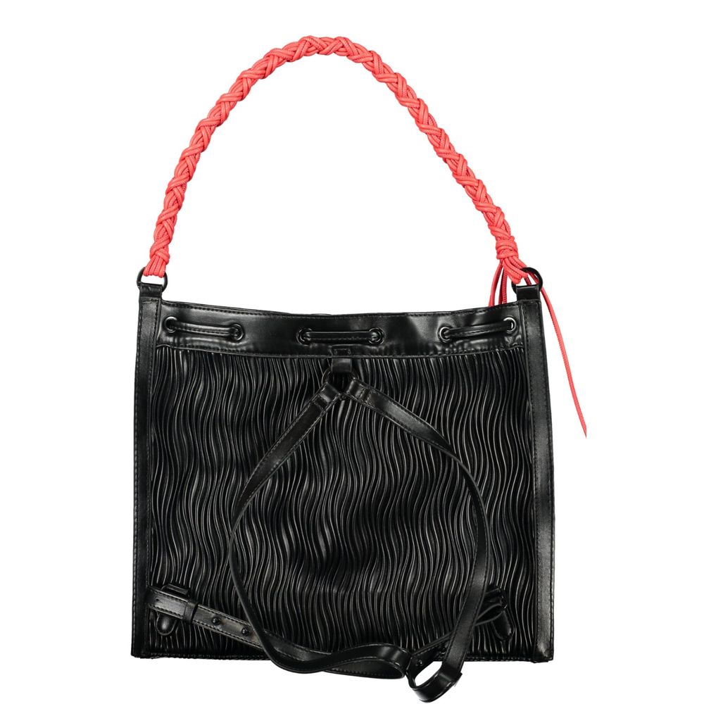 Desigual - Bold Textured Convertible Backpack with Braided Handle - Black Desigual