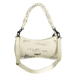 Desigual - Artistic Woven Polyethylene Script Print Shoulder Bag - White Desigual