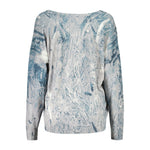 Desigual - Soft Viscose Abstract Print Relaxed Sweater - Azzurro Desigual