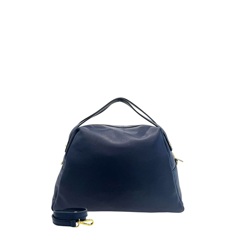 Baldinini Trend - Structured Textured Cowhide Shoulder Bag - Blue Baldinini Trend