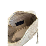 Baldinini Trend - Textured Cowhide Crossbody Bag with Fringe Tassel - Beige Baldinini Trend