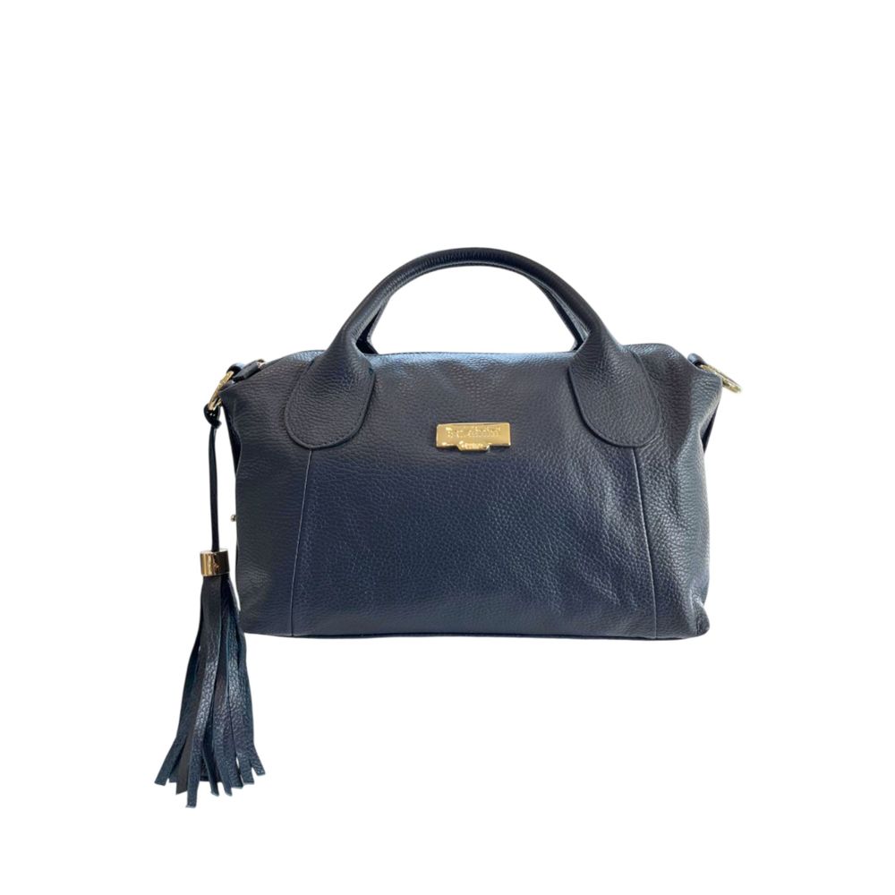 Baldinini Trend - Textured Cowhide Shoulder Bag with Fringe Tassel - Blue Baldinini Trend