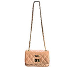Baldinini Trend - Elegant Quilted Leather Mini Chain Crossbody Bag - Beige Baldinini Trend