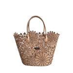 Baldinini Trend - Artistic Floral Openwork Basket Handbag - Brown Baldinini Trend