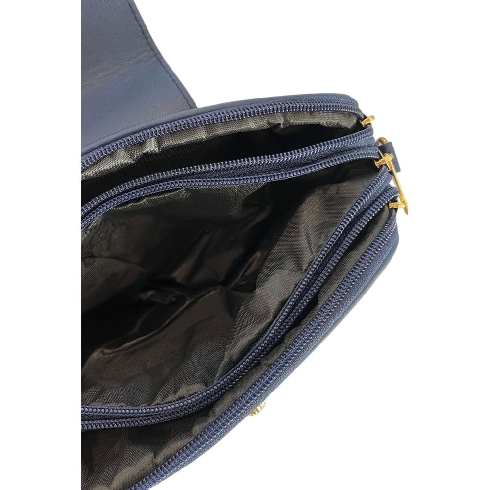 Baldinini Trend - Sophisticated Quilted Crossbody Bag with Gold Hardware - Blue Baldinini Trend