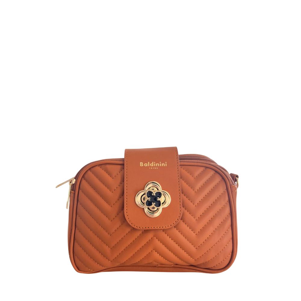 Baldinini Trend - Quilted Chevron Crossbody Bag - Brown Baldinini Trend