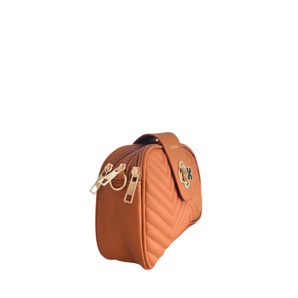 Baldinini Trend - Quilted Chevron Crossbody Bag - Brown Baldinini Trend