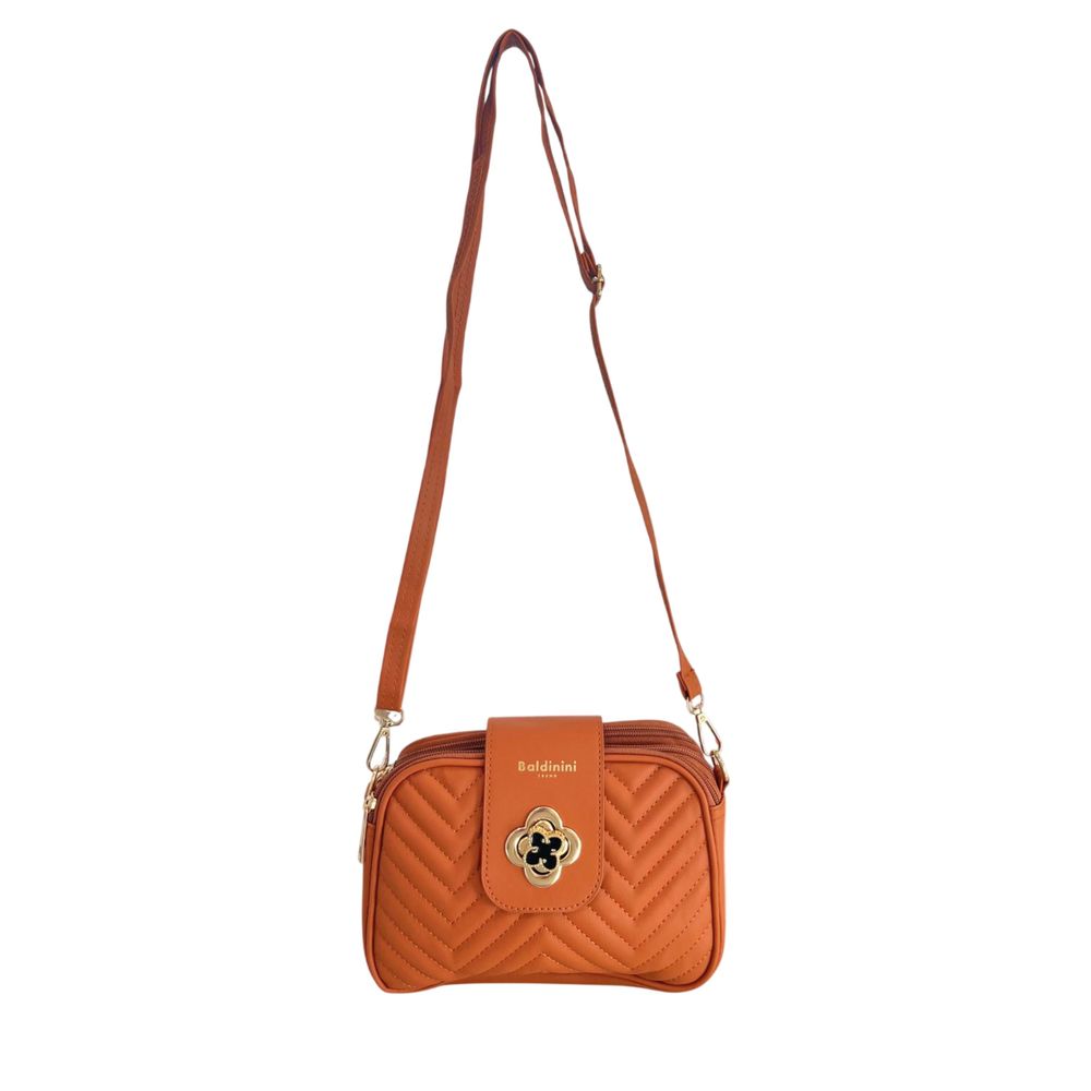 Baldinini Trend - Quilted Chevron Crossbody Bag - Brown Baldinini Trend