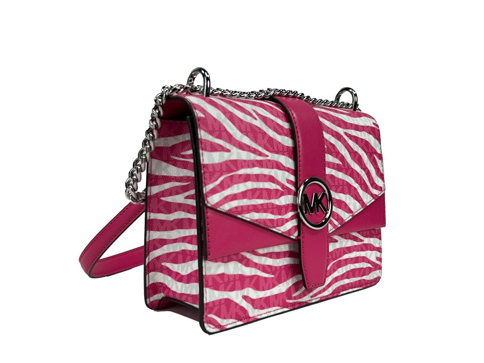 Michael Kors - Bold Zebra Print Compact Crossbody Bag - Dragon Fruit Michael Kors