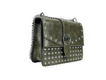 Michael Kors - Edgy Studded Faux Leather Chain Crossbody Bag - Green Michael Kors