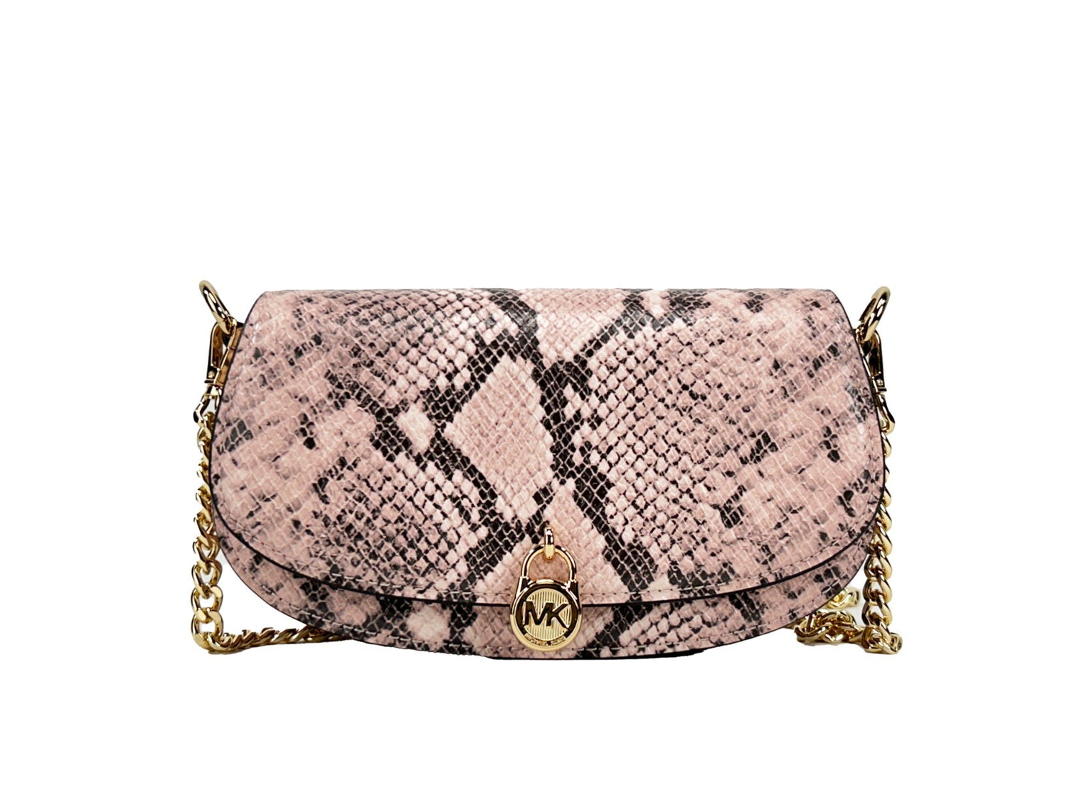 Michael Kors - Bold Pink Snake Print Small Messenger Crossbody Bag - Pink Snake Michael Kors