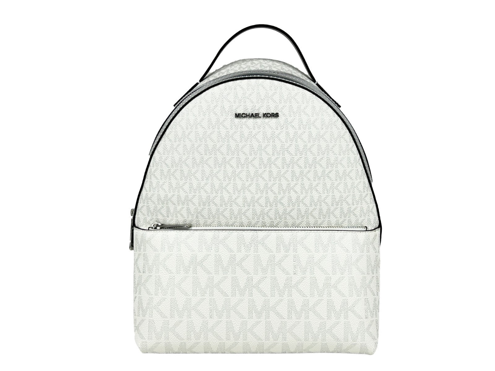 Michael Kors - Polished Monogram Medium PVC Backpack - Silver Michael Kors