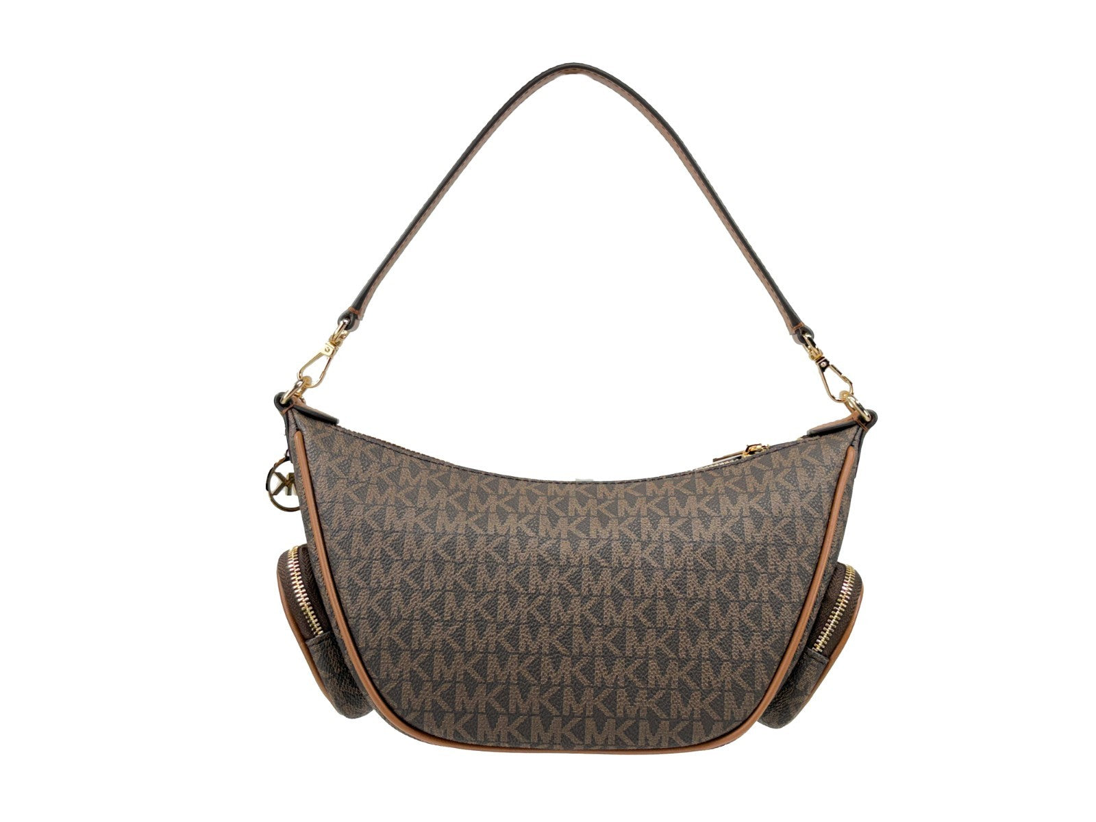 Michael Kors - Polished Logo Print Convertible Crossbody Bag - Brown Michael Kors