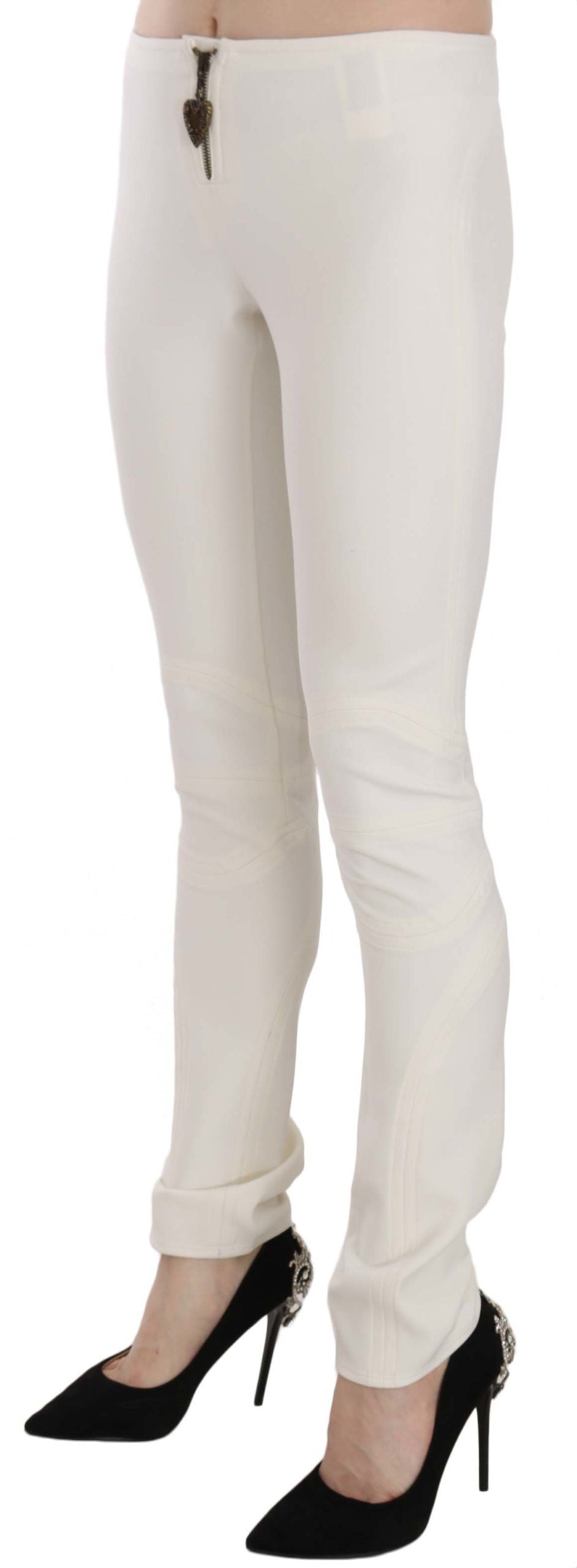 Just Cavalli - Polished Mid-Rise Skinny Dress Trousers - White Just Cavalli