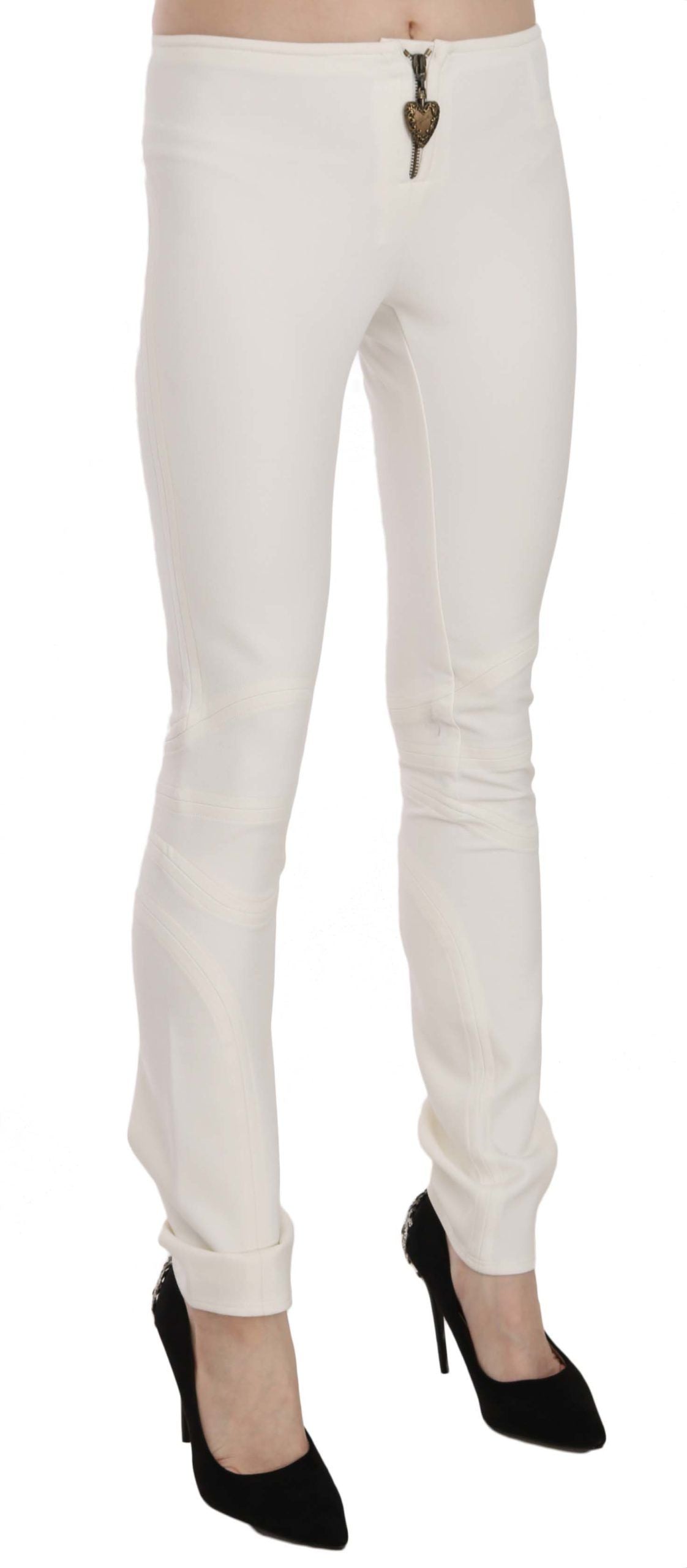 Just Cavalli - Polished Mid-Rise Skinny Dress Trousers - White Just Cavalli