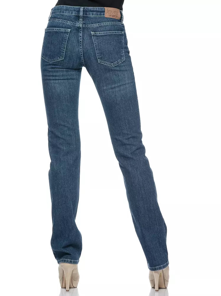 Ungaro Fever - Chic Cotton Blend Regular Fit Straight Leg Jeans - Blue Ungaro Fever