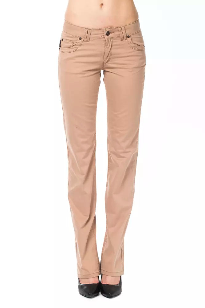 Ungaro Fever - Chic Straight Leg Cotton Blend Trousers - Beige Ungaro Fever