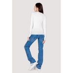 Guess - Refined V-Neck Fitted Cotton Knit Top - White Guess