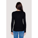 Guess - Refined Fitted Cotton V-Neck Sweater with Button Cuffs - Black Guess