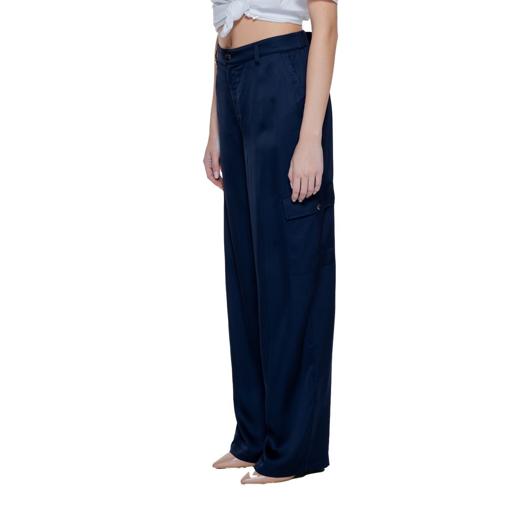Street One - Elegant Flowing Wide Leg Palazzo Pant - Blue Street One