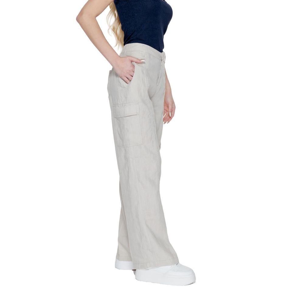 Street One - Relaxed Wide Leg Linen Trousers - Beige Street One