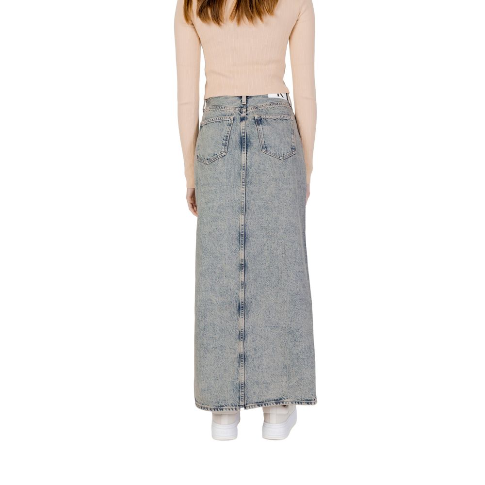 Calvin Klein Jeans - Effortless Front Split Maxi Denim Skirt - Blue Calvin Klein Jeans