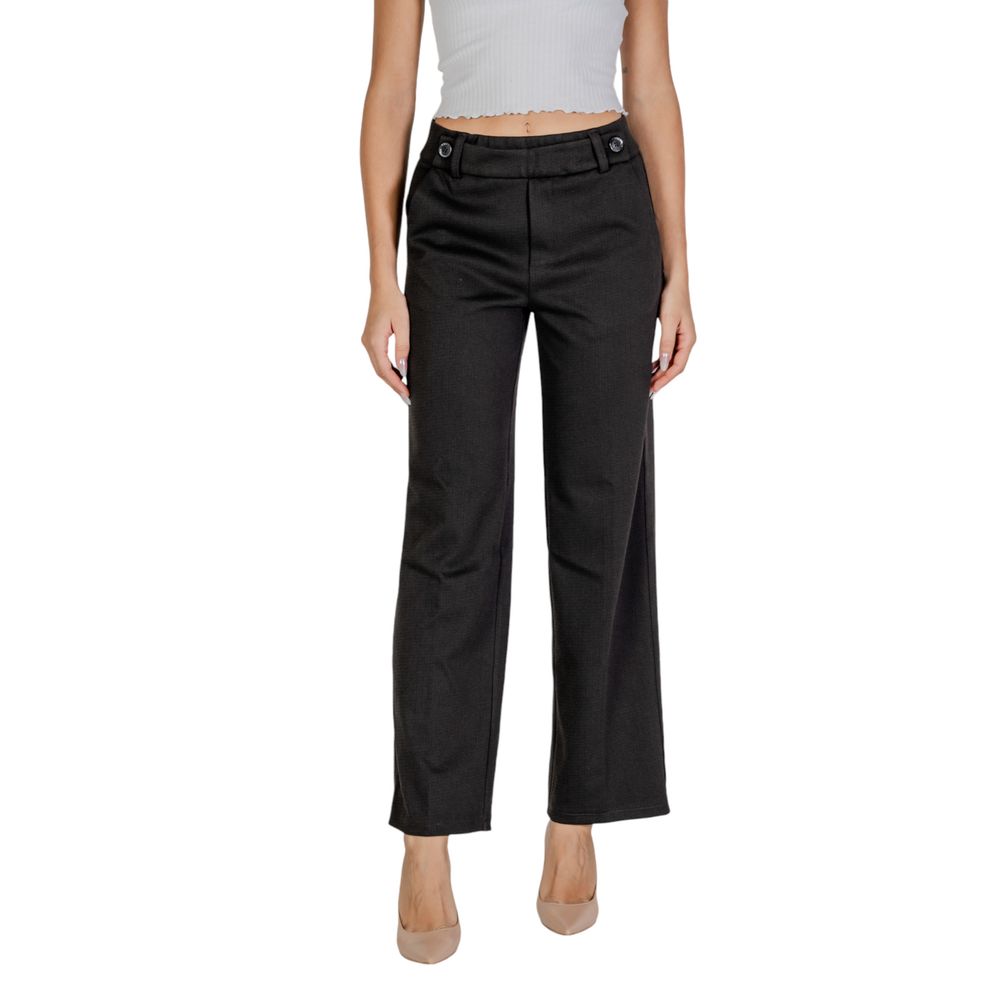 Street One - Polished Regular Fit Straight Leg Trousers - Black Street One