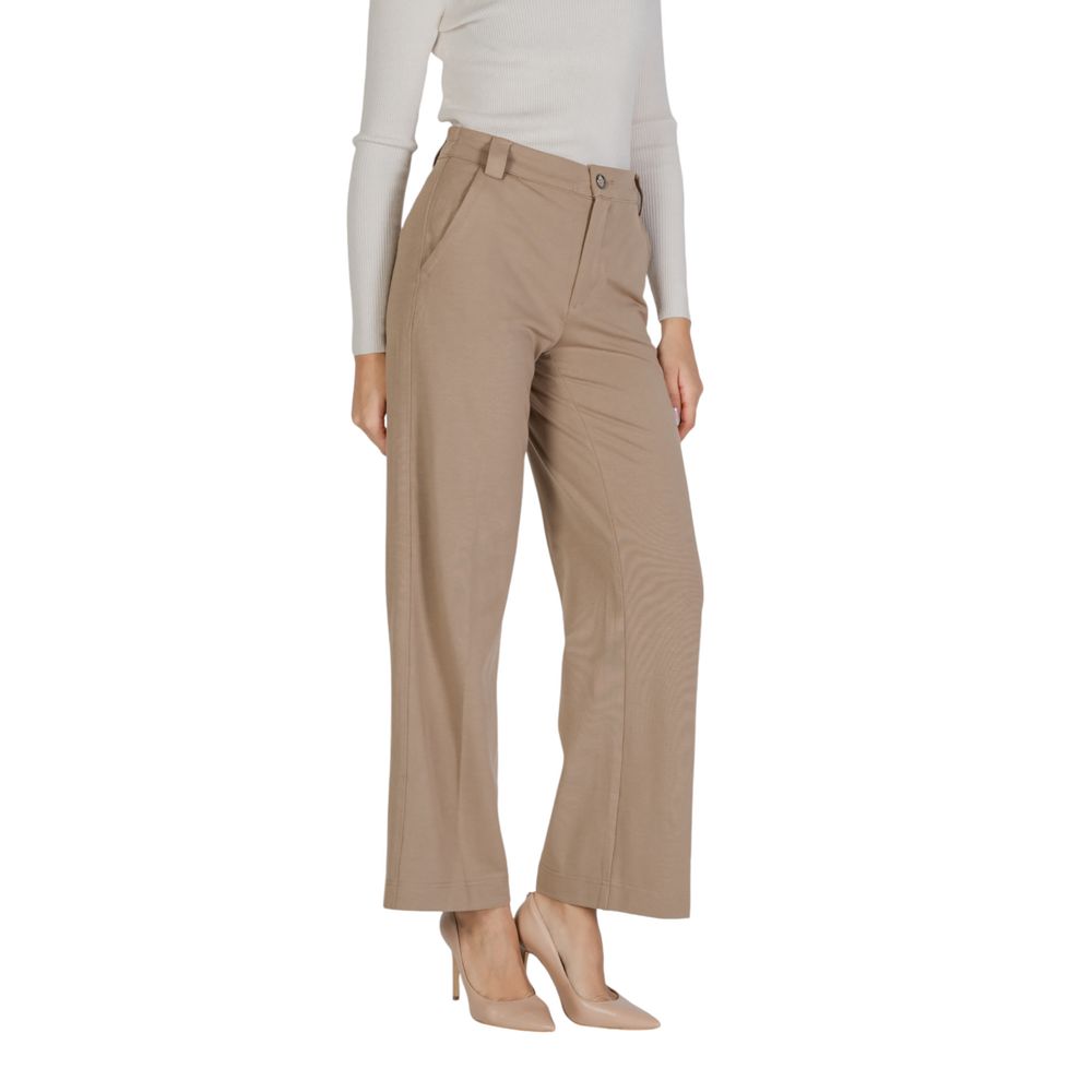 Street One - Elegant Cigarette Cut Tailored Trousers - Beige Street One