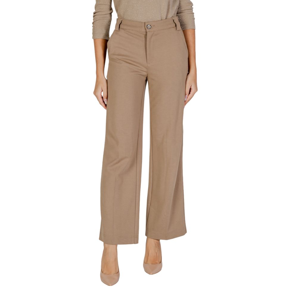 Street One - Elegant Cigarette Cut Tailored Trousers - Beige Street One