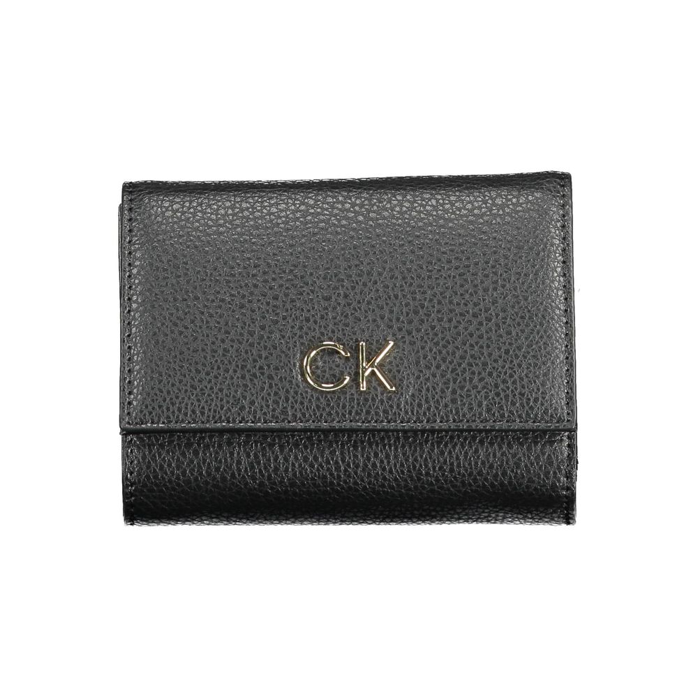 Calvin Klein - Sleek Textured Polyethylene Wallet with Zip Coin Pocket - Black Calvin Klein