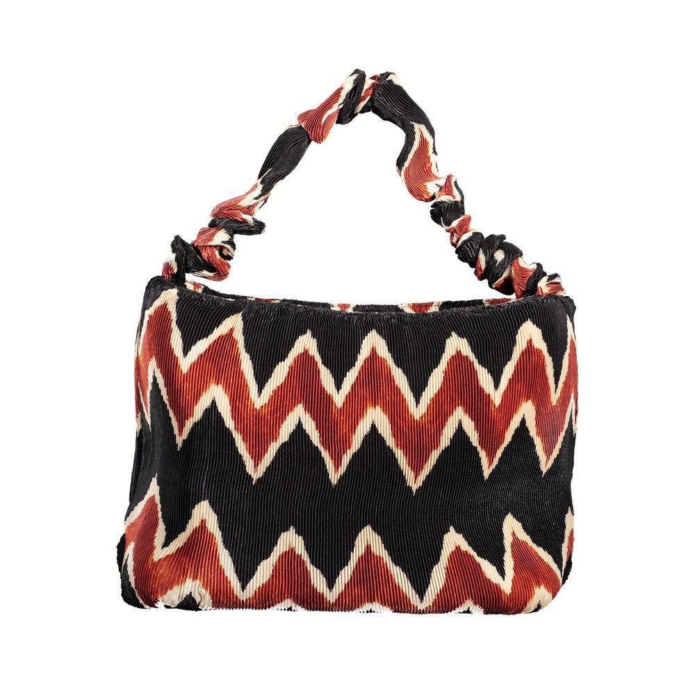 Desigual - Bold Pleated Geometric Print Shoulder Bag - Black Multi Desigual
