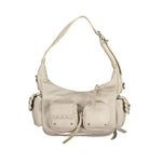 Desigual - Versatile White Polyethylene Shoulder Bag With Braided Details - White Desigual