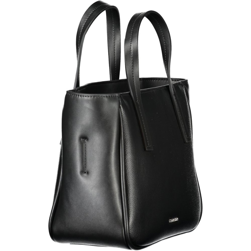 Calvin Klein - Sleek Structured Polyethylene Handbag with Dual Handles - Black Calvin Klein