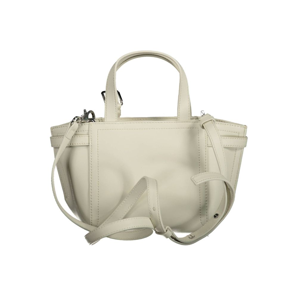 Calvin Klein - Structured Minimalist Mini Tote Bag with Dual Handles - White Calvin Klein