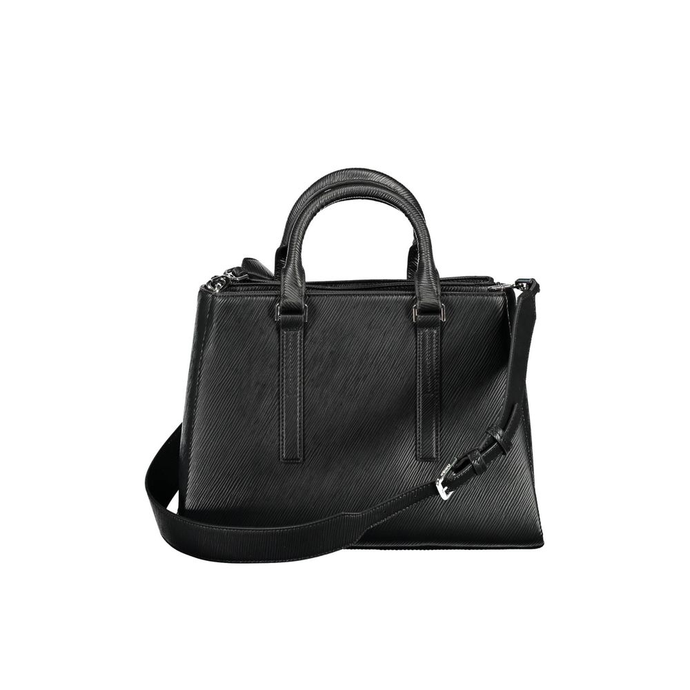 Calvin Klein - Structured Textured Top Handle Handbag with Removable Strap - Black Calvin Klein