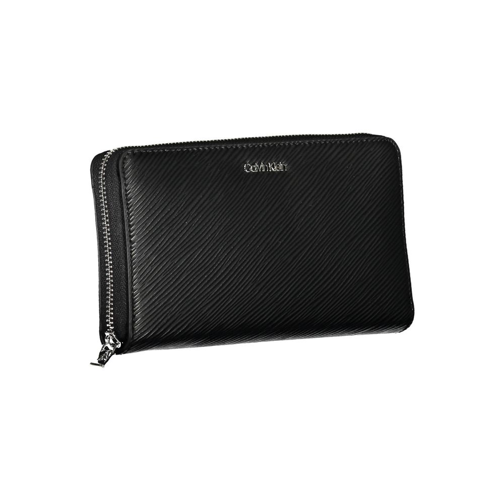Calvin Klein - Sleek Textured Zip-Around Wallet with RFID Protection - Black Calvin Klein