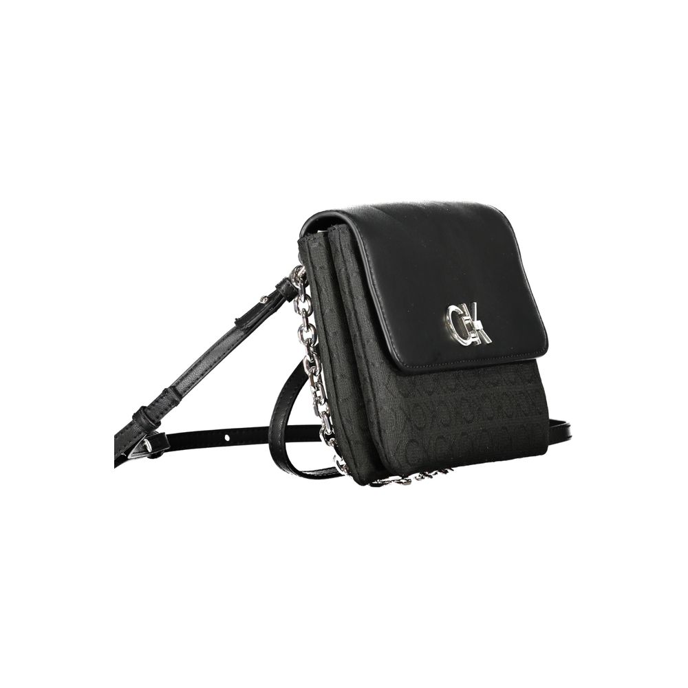 Calvin Klein - Structured Logo Crossbody Bag with Chain Handle - Black Calvin Klein