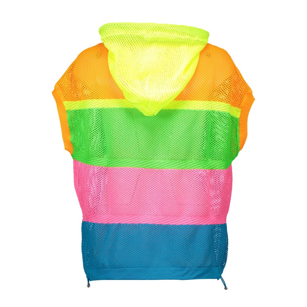 Love Moschino - Vibrant Striped Mesh Short Sleeve Hoodie - Multicolor Love Moschino