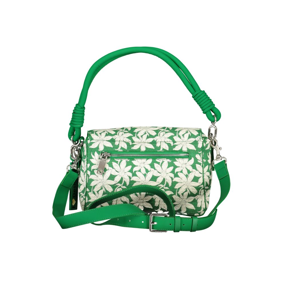 Desigual - Playful Floral Polyethylene Handbag with Knotted Handle - Green Desigual