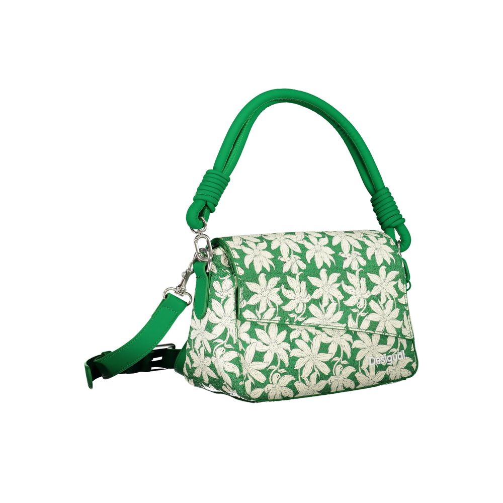 Desigual - Playful Floral Polyethylene Handbag with Knotted Handle - Green Desigual