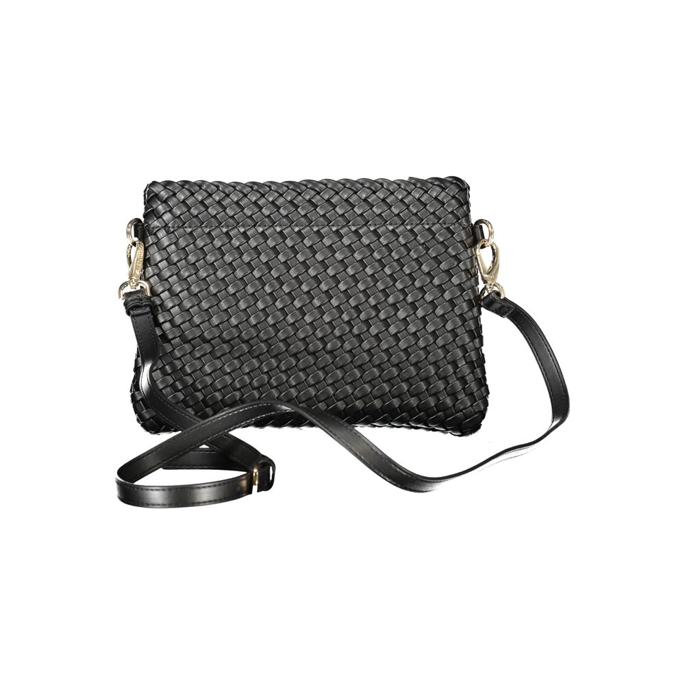 Valentino - Textured Woven Polyethylene Crossbody Bag - Black Mario Valentino