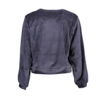 Desigual - Relaxed Velvet Cropped Sweater - Blue Desigual