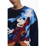 Desigual - Quirky Mickey Graphic Crew Neck Sweatshirt - Blue Desigual